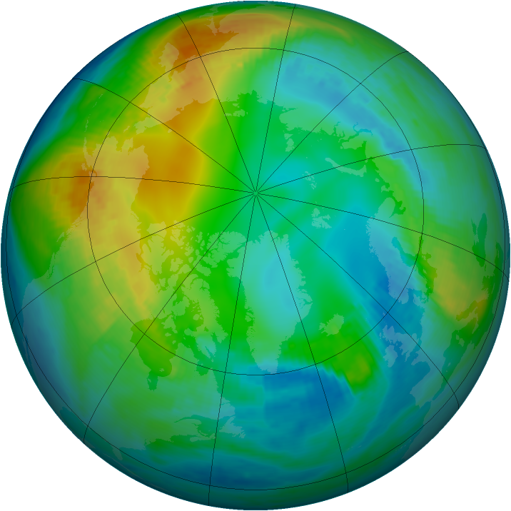 Arctic ozone map for 15 November 1981